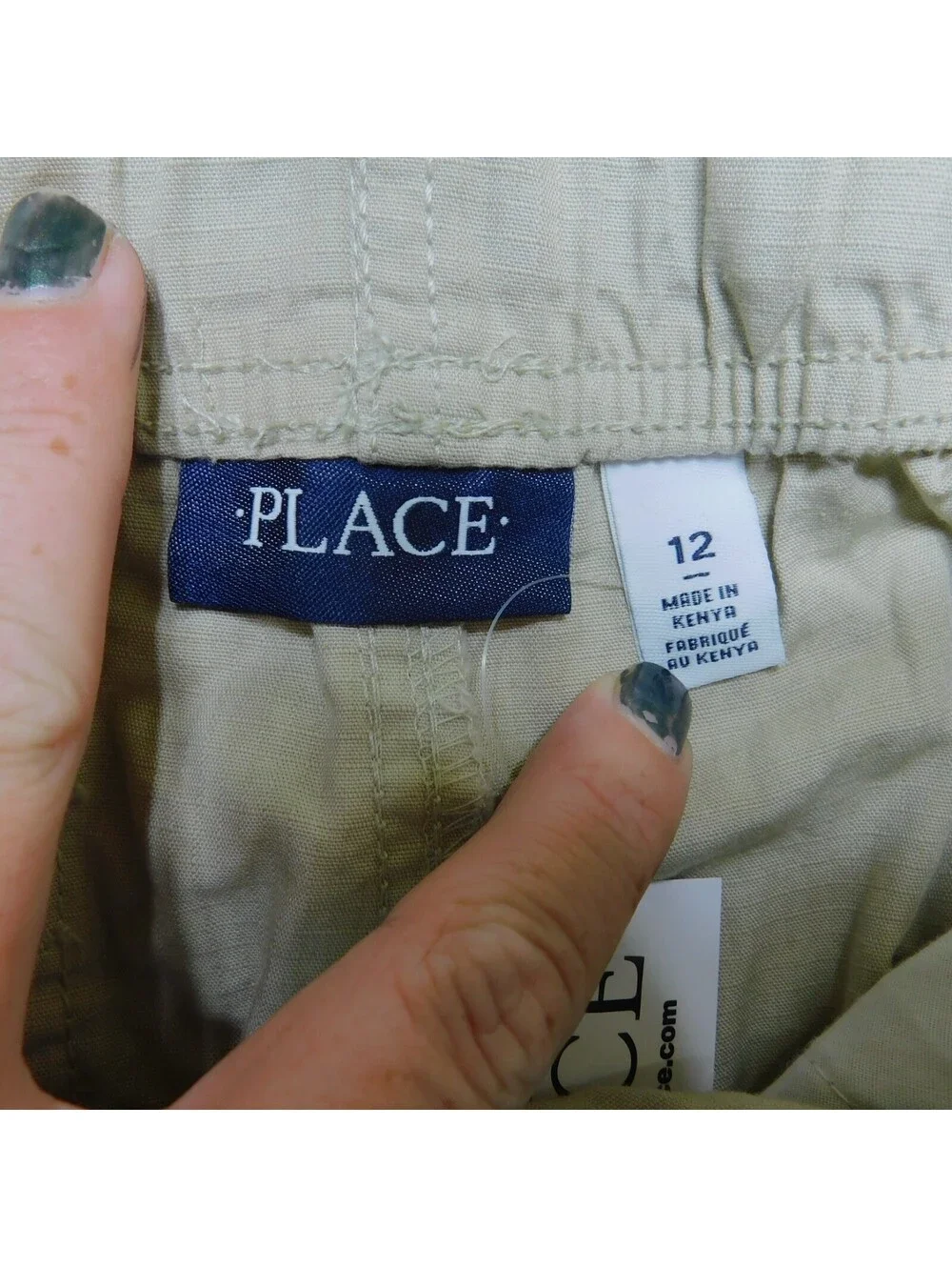 The Childrens Place Boys Cargo Shorts Size 12 L Khaki Sandwash Pull On Pants NWT